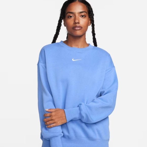 Nike Phoenix Fleece oversized sweatshirt in blue - Picture 3 of 3